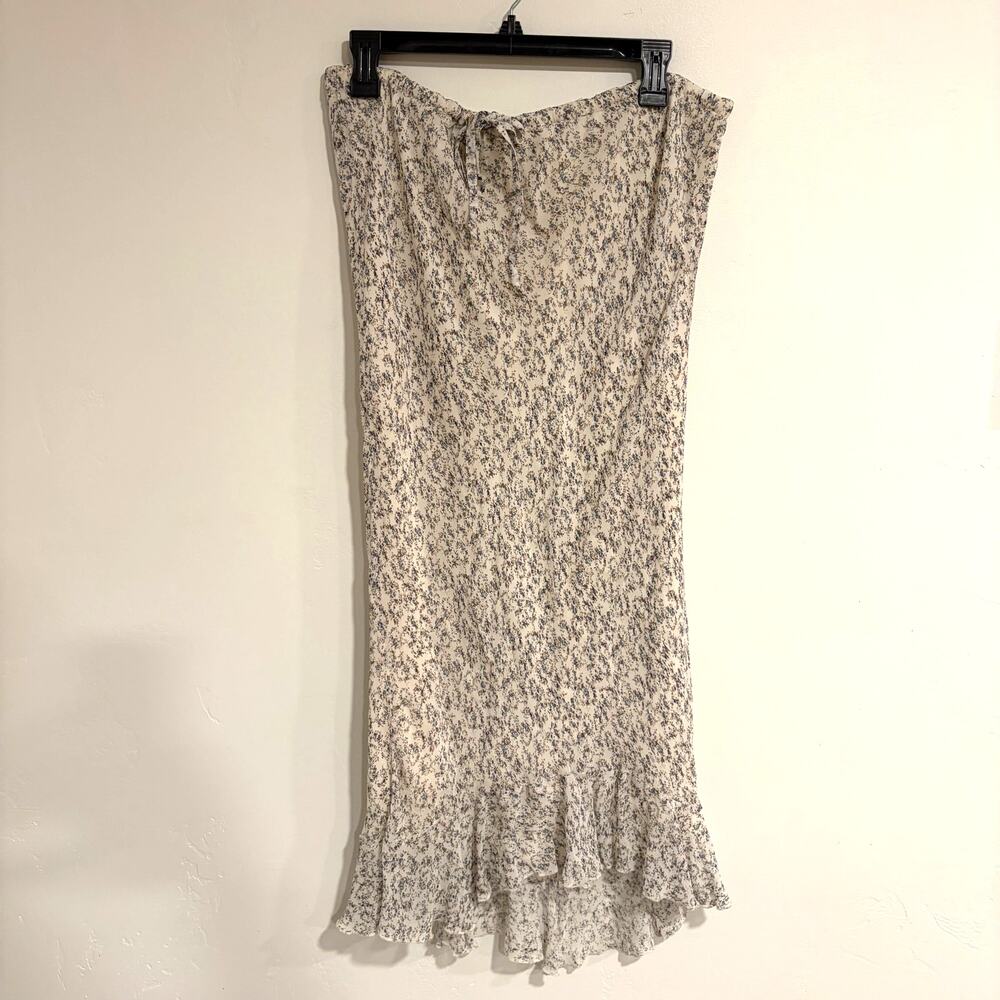 VTG Y2K Midi Floral Slip Skirt Women Size 4 Coastal Cottagecore Whimsy Fairy